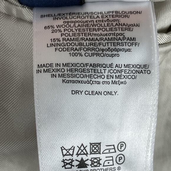 Brooks Brothers Regent Fit Blazer Sport Coat Mens 42R Beige Wool Ramie 2 Button - Picture 7 of 16